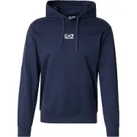 EA7 EA7til mænd. 8NPM32_PJVRZ Core Identity sweatshirt med hætte i navyfarvet bomuld (XXL), Casual, Lange ærmer, Blå