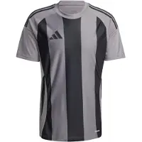 Adidas Spilletrøje Striped 24 - Grå/Sort, størrelse Small
