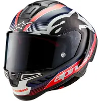 Alpinestars S-R10-holdet Integralhjelm Rød/Hvid/Karbon XL