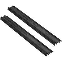 Vevor 2 stk. kabelafdækningsrampe til nedfaldsbrug, 100x13x2 cm, 907 kg/aksel lasteevne, kraftig kabelslangebeskytterrampe, gulvledningsafdækning til områder med høj trafik, indendørs udendørs, hjemme