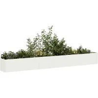 vidaXL plantekasse hvid 360x40x40 cm koldvalset stål
