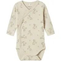 Name it Slå-om Bodyer l/æ - Noos - NbnBody - 2-pak - Rainy Day Z - - 50 - Body L/Æ