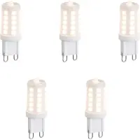QAZQA Sæt med 5 dæmpbare G9 LED-pærer Opal 3W 250lm 2700K