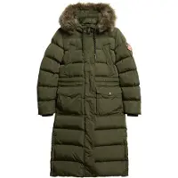 Superdry Superdrytil kvinder. W5011788A Everest Foux grøn frakke (S), Casual, Genanvendt polister, Bæredygtig