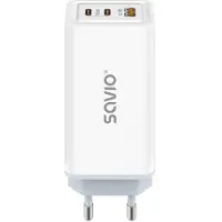 Savio La-07 Gan 65w Qc4.0+ Pd 3.0 Usb-a-og Usb-c-vægoplader