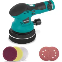 Vonroc Akku Polermaskine 12V | Ø125mm | 2-i-1 Polering & Slibning | Inkl. batteri, USB-C-kabel, 4 polerskiver og sandpapir