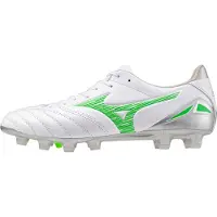 Mizuno Morelia Neo IV Pro FG Frontier - Hvid/Neongrøn/Grå - Græs (FG), størrelse 39