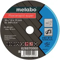 Metabo 626870000, Skæreskive, Fladcenter, Rustfrit stål, , 1 cm, 7,6 cm