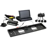Amio Parkavimo pagalbos sistema TFT02 4,3 su HD-402-LED kamera, 4 juodi jutikliai GOLD