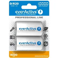EverActive Professional Line EVHRL20-10000 Genopladelige D-batterier 10000mAh - 2 stk.