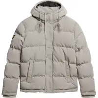 Superdry Superdrytil mænd. M5011743A Everest-jakke med hætte, grå (XXL), Casual, Genanvendt polister