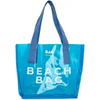 Bagmori Strandtaske blå / hvid