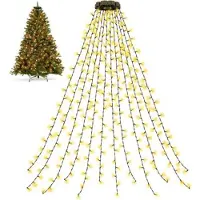 Mtp Products LED-lyskæde til juletræ med ring - 200 LED, EU-stik, 1.5m - varm hvid