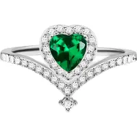 Victoria Hyde Ring 'Lodi' grøn / sølv