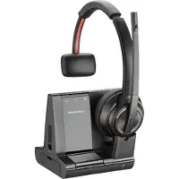 HP Poly Poly Savi 8210-M - Savi 8200 series - headset - på øret - DECT / Bluetooth - trådløs - sort - Zoom Certified, Certified for Microsoft Teams