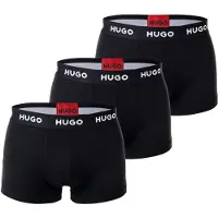 HUGO HUGOtil mænd. 50469786 3 pakker 3 Logo Stretch Boxershorts sort (L), Afslappet, Bomuld