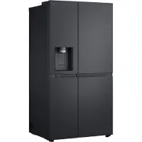 LG GSLE91EVAC, Fritstående, Amerikansk dør, Sort, LED, På døren, Glas