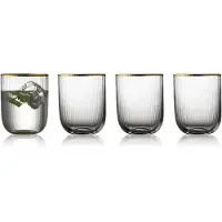 Lyngby Glas Palermo Gold tumblerglas 35 cl 4-pak Klar/Guld