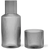 Ferm Living Ripple small karaffelsæt smoked grey