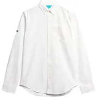 Superdry Superdrytil mænd. M4010696A Studios skjorte i hvidt hør (S), Casual, Linned, Lange ærmer
