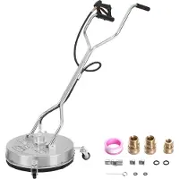 Vevor 20" højtryksrenser overfladerens med håndtag og hjul, betonrens i rustfrit stål 4500 Max PSI, 3/8" stik &amp; 1/4" adapter Power Washer Gulvtilbehør, til gulvindkørsel, gårdhave