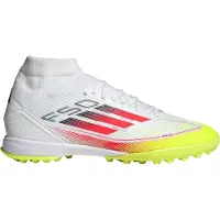Adidas Dame F50 League Mid Pure Victory Pack TF Astro Fodboldstøvler Cloud White/Lucid Red/Solar Yellow
