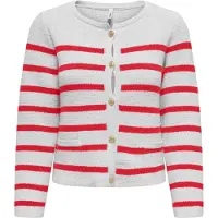 ONLY Cardigan 'ONLLAURA' rød / hvid