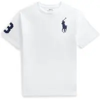 Ralph Lauren Polo Ralph Laurentil drenge. 323832907037 Big Pony hvid strikket T-shirt i bomuld (6/7años= 136/138cm), Casual, Korte ærmer, børnetøj