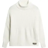Superdry Superdrytil kvinder. W6110502A Ribbet strikket trøje Essential hvid (XL), Casual, Akryl, Lange ærmer