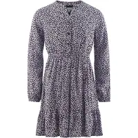 Happy girls Kjole mørkelilla / sort / hvid