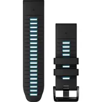 Garmin - Sportsure - Bracelet QuickFit 26mm Silicone Noir / Bleu Cirrus til UnisexSilikone - Sort