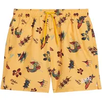 Superdry Superdrytil mænd. M3010232A Badedragt med Hawaii-print genbrugt gul (M), Badetøj, Genanvendt polister, Bæredygtig