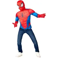 Marvel Spiderman Muskuløs overkrop med maske, 4-7 år
