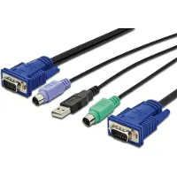Digitus - Tastatur / video / mus / USB kabel - HD-15 (VGA) (han) til USB, HD-15 (VGA) (han) - USB 2.0 - 5 m - sort