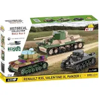 COBI Renault R35 - Valentine IX - Panzer I, Byggesæt, 8 År, 595 stk