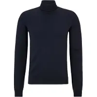 HUGO Rullekravesweater i merinould med broderet logo
