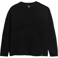 Superdry Superdrytil kvinder. W6110521A Overdimensioneret trøje med V-hals, sort (XS), Casual, Akryl