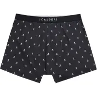 Scalpers Boksershorts 'Just Skull' navy / hvid
