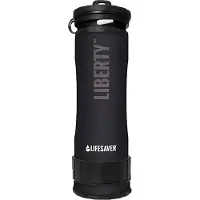 Lifesaver Liberty water bottle with a filter, black