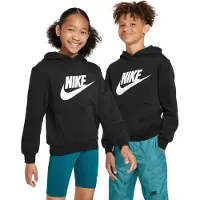 Nike Hættetrøje NSW Club Fleece - Sort/Hvid Børn, størrelse S: 128-137 cm