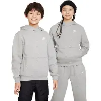 Nike Hættetrøje NSW Club Fleece - Grå/Hvid Børn, størrelse M: 137-147 cm