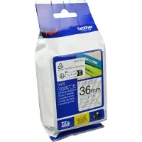 Brother TZe-161 labeltape - 36mm x 8m sort på klar