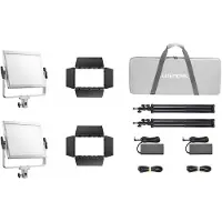 Godox Apšvietimo Rinkinys - Litemons LP400R RGB LED Šviesos Panele 2-Šviesų Rinkinys 1800K–10000K, Bluetooth, Juoda