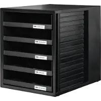 HAN Schrank-Set, Sort, Polystyrol, 5 skuffe(r), 330 mm, 275 mm, 320 mm