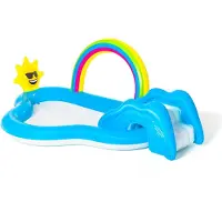Bestway 53092, Oppustelig pool, 170 L, 8 formet figur, 2 År, Rainbow n'' shine, Blå, Hvid
