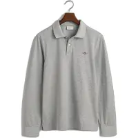 Gant Ganttil mænd. 2230 Polo Shield Pique grå (S), Casual, Bomuld, Lange ærmer