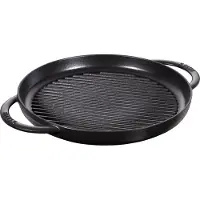 Staub Pure grillpande støbejern rund sort Ø30 cm