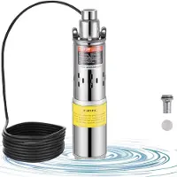 Vevor Solar Vandpumpe, 24V DC 277W Dybdebrønds dykpumpe, Max Flow 9,25 GPM, Max Head 272 ft, Max Submersion 65,6 ft, Solar Powered Water Pump for Well, Farm Ranch Kunstvanding, Husdyrdrikning