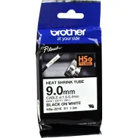 Brother HSe-221E - sort på hvid krympeflextape – 9 mm