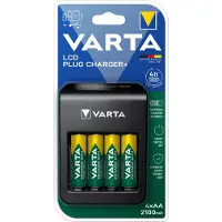 Varta Lcd Pug+ Oplader Med 4x2100mah Aa-batterier